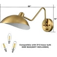 thumbnail image 3 of Plug-in Wall Sconce Gold Swing Arm Wall Lamp with on/Off Switch for Bedroom, 3 of 9