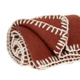 thumbnail image 3 of Parkland Collection Slubby 67x52" Solid Fabric Throw Blanket in Rust Red/White, 3 of 4