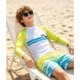 thumbnail image 4 of Aideaone 2 Piece Boys Swimsuit Set Kids Zipper Long Sleeve Rash Guard with Swim Trunks Bathing Suit Swimwear for Boys 7-12T, 4 of 5