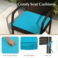 thumbnail image 4 of Patiojoy 7- Piece Patio Dining Furniture Set Acacia Wood and Wicker Dining Table Armchairs Turquoise, 4 of 7
