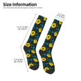 thumbnail image 4 of Vsdgher Sunflowers And Blue Flower Print Thigh High Socks Extra Long Stretchy Sock Women Over Knee High Opaque Stocking Daily Wear, 4 of 5