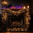 thumbnail image 5 of 71 Inch LED Glowing Black Ivy Garland, Artificial Hanging Black Fern Greenery Vines with Lights, Fake Leaves Swag for Halloween Thanksgiving Indoor Outdoor Garden Wall Party Decor, 5 of 9