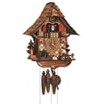thumbnail image 1 of Horloge Coucou Maison de Forêt Noire avec Bûcheron Mobile et Roue de Moulin, 1 of 1