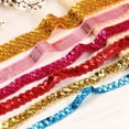 thumbnail image 3 of Uxcell 1.4 Inch x 7 Yards Sequins Trim Flat Sequin Paillette Ribbon Strip for Crafts, DIY Sewing Costume Light Gold, 3 of 7