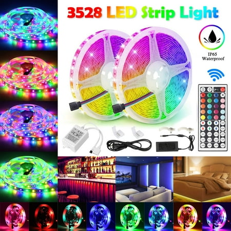 EEEkit LED Strip Lights, 32.8ft 3528SMD RGB LED Light Strip 600 LEDs Color Changing LED Lights with 44 Key IR...