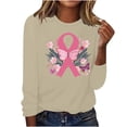 thumbnail image 2 of VKOYWKM Breast Cancer Awareness Tee Shirts Women Breast Cancer Pink Ribbon T-Shirt Long Sleeve Crew Neck Breast Cancer Tops Fall Cancer Survivor Shirt, 2 of 5