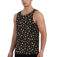 thumbnail image 2 of Gukieu Flower Pattern On Black Print Men's Quick Dry Fitness Vest, Round Neck Sleeveless Fitness Bodybuilding Top-3X-Large, 2 of 7