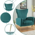 thumbnail image 2 of Jerry Velvet Accent Chair Upholstered Living Room Arm Chair PEACOCK BLUE, 2 of 5