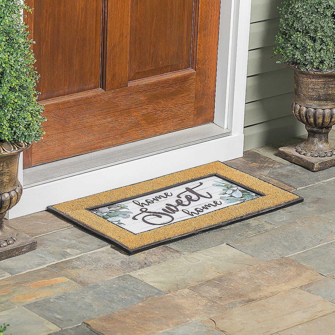 Evergreen Home Sweet Home Eucalyptus Sassafras Indoor Outdoor Switch Doormat 1'10"x10" Multicolored