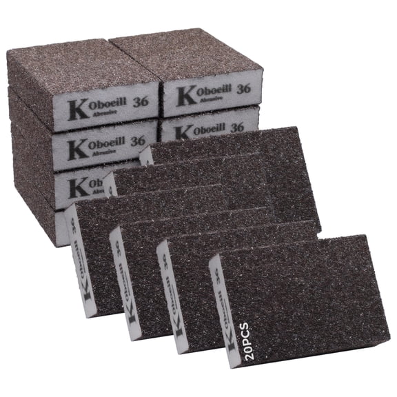 20 Pcs Coarse Grit Sanding Block, 36 Grits, 3.9 x 2.8 x 1 in / 10 x 7 x 2.5 cm, Ideal for Wood, Metal, Drywall Sanding, Seam Cleaning, Dry & Wet Use, Long-lasting Sponge Sanding Blocks