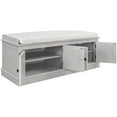 thumbnail image 3 of Bellemave Storage Bench with 4 Drawers, Entryway Shoe Bench with Cushioned Seat, Wooden End of Bed Bench with Cabinet and Shelves for Bedroom/Living Room/Entryway/Foyer/Hallway (Gray Wash), 3 of 10