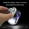 thumbnail image 3 of Triple Tête Razor Électrique pour Hommes Mini Razor Gel Douche Complet Portable Rechargeable Barbe Razor, 3 of 8