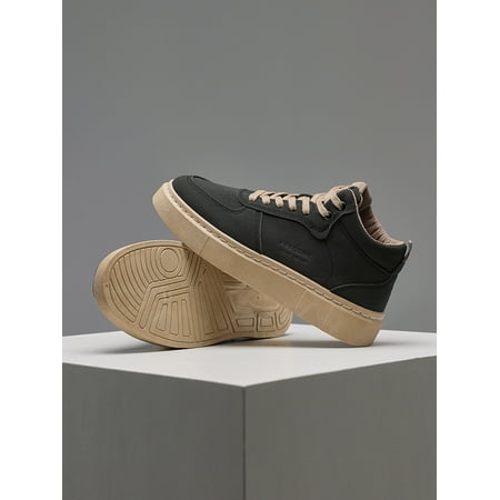 

Men s Trendy Skateboarding Shoes Fashionable Black Casual Sports Shoes Outdoor Lace Up Flat Sports Training Shoes Walking Boots (black 42)