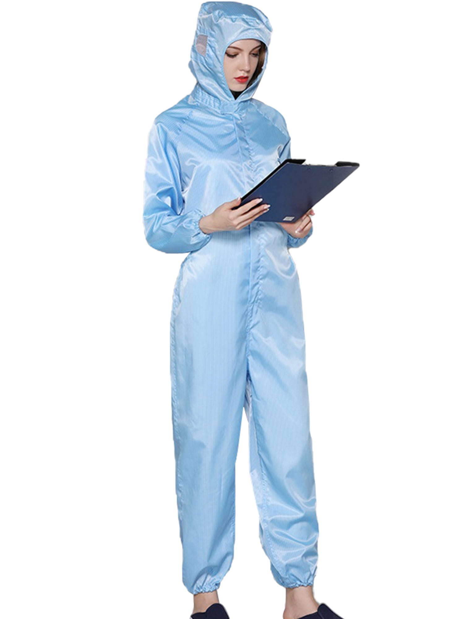 blue, S Protective Coveralls with Hood Reusable Washable Dust-Proof Plus Size Protective Coveralls with Elastic Cuffs for Women Men