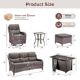 thumbnail image 4 of Bellefurn 9 Pieces Patio Furniture Sets with Fire Pit Table,Swivel Chairs with 6" Thick Cushion,Sofa and Ottomans,Patio Conversation Sets for Porch Deck Garden Backyard, 4 of 12