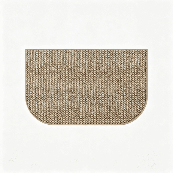 RLESO Half Moon Kitchen Rug Non Slip Washable Kitchen Mat for Floor,(17.72x27.56in,Beige)