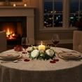 thumbnail image 5 of Valentines Table Decor for Dinner, Plastic Rose & Candle Ring Set, Creates Romantic Ambiance, Gift for Date Night at Home, 5 of 6