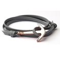 thumbnail image 3 of Pulsera con abalorios de ancla Yashi para hombre de cuero doble modelo 12028 4, 3 of 4