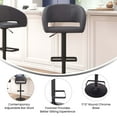 thumbnail image 6 of Flash Furniture Erik 23" - 31.5"H Square Adjustable Swivel Mid Back Barstool, Gray/Black, 6 of 11