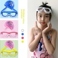 thumbnail image 3 of Gafas de natación para niños, gafas de natación antivaho impermeables para niños y niñas, equipo de natación para niñas con montura grande, gorro de natación, gafas de natación, 3 of 4