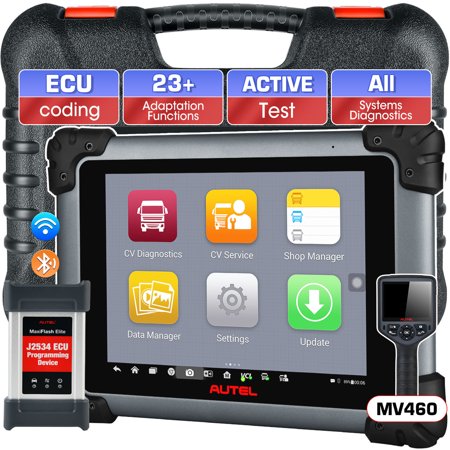Autel Scanner MaxiSys MS908CV,Heavy Duty Truck Diagnostic Scan Tool with J-2534 ECU Programming,All Systems Diagnostics,25+23 Special Service