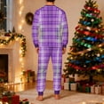 thumbnail image 4 of Yteetum Men's Christmas Pajama Set Xmas Plaid 2 Piece Loungewear Sleepwear PJ Set Mens Oversized Crewneck Long Sleeve Christmas Plaid Print Pajamas Shirts and Pajama Pant Matching Set Christmas, 4 of 5