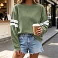 thumbnail image 5 of Staron Fall Winter Sweaters for Women Cozy Oversized Knit Pullover Round Neck Long Sleeve Loose Comfy Casual Basic Fashion Tops Army Green L, 5 of 7