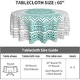 thumbnail image 3 of Teal Grey Boho Round Tablecloth 60 Inch Modern Mandala Art Turquoise Table Clothes Rustic Ombre Waterproof Reusable Circle Table Cover for Picnic Party Dining Room Home Decor, 3 of 6