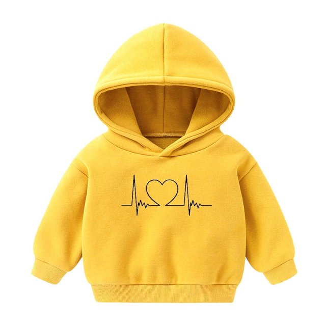 Posijego Sweat à Capuche pour Enfants 1-8 Ans Coton Manches Longues Garçons Filles Pull Graphique Cœur