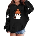 thumbnail image 3 of NEBWOAK Kids Boys Girls Halloween Ghost Print Pullover Hoodie Kangaroo Pocket Long Sleeve Fall Outfit Black,Size 3-4T, 3 of 5