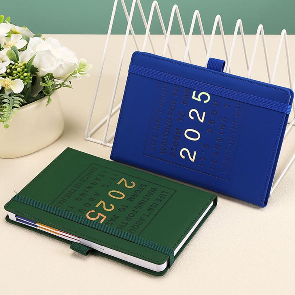 2025 Leather Daily Planner Journal Notebook Weekly Monthly Planner Academic Diary Appointment Book for Teacher Student
