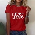 thumbnail image 2 of VKOYWKM Women's Heart Print Tees Valentines Day T-Shirts Short Sleeve Loose Fit Holiday Tops Spring T-Shirt Casual Crew Neck Romantic Valentine T-Shirts, 2 of 6