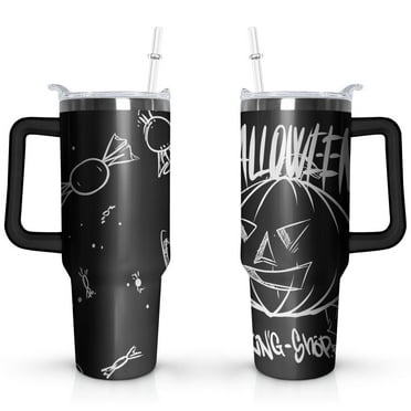 Hallowmas Pumpkin Ghost Boo Witch Spider Web 40 OZ Tumbler Cup with Lid and Straw Gifts for Mom Friend Sister Grandma Halloween Gifts