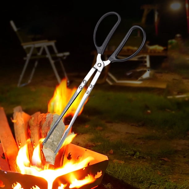 Tijeras para barbacoa, pinzas, herramienta de acero inoxidable para recoger carbón, equipo para asar 41 centímetros