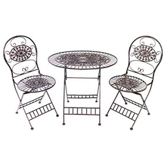 Alpine Corp KIY212A-BR Ensemble Bistro Table et Chaises - Brun