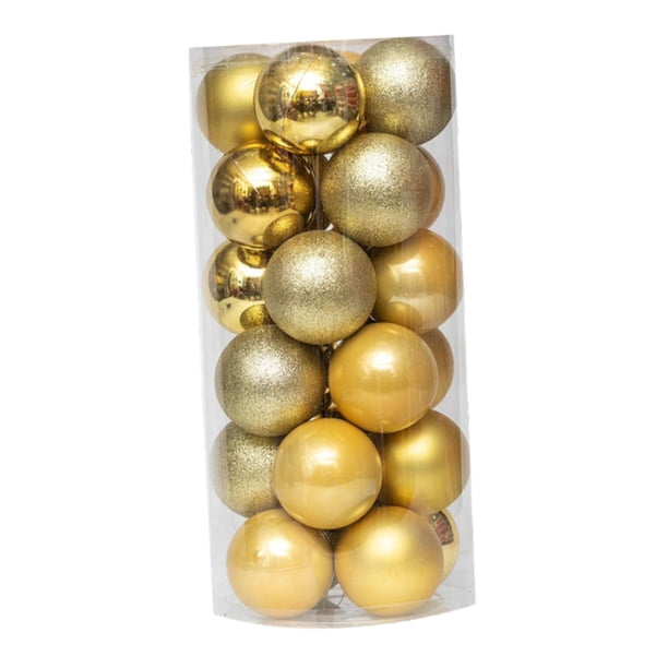 24 bolas navideñas decorativas colgantes para regalo o fiesta Oro 6 cm