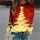 thumbnail image 1 of 2024 serie navideña mujer Otoño e Invierno moda Casual impreso manga larga jersey de cuello redondo sudadera de gran tamaño, 1 of 4