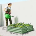 thumbnail image 3 of Outsunny Ensemble de 2 Bacs de Jardin Surélevés, Jardinière Galvanisée, Vert Pâle, 3 of 10