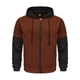 thumbnail image 1 of pstuiky camisas de manga larga para hombre, Chaqueta con capucha y cremallera para hombre, con bloques de color y manga larga de terciopelo. camisetas de hombre xl, 1 of 6