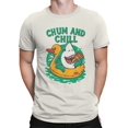 thumbnail image 2 of Chill Vibes: Shark & Duck Fun Men's T-shirt, 2 of 3