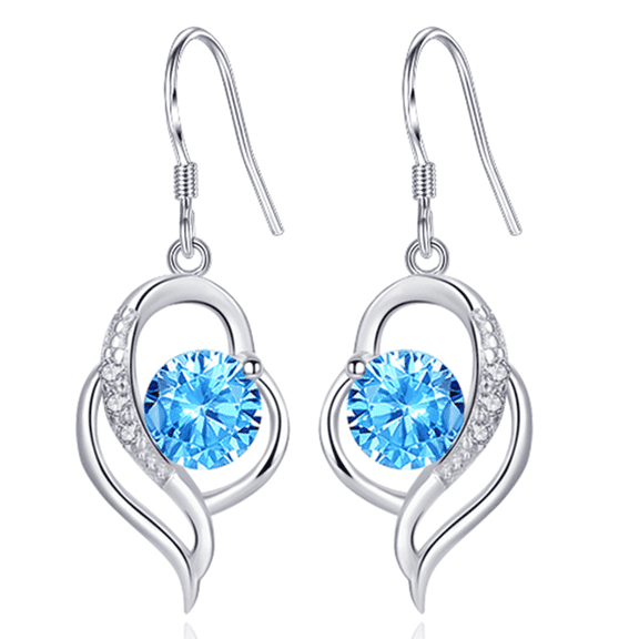 DESIGNICE 2026 New Earrings for Women,Silver Earrings Jewelry,Hypoallergenic Non-Fading Statement Earrings for Women,For Party,Date,Daily,Blue