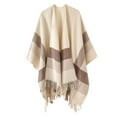 thumbnail image 1 of GDREDA Cardigan à Rayures pour Femmes, Coupe-Vent, Chaud, Mode, pour Automne Printemps Hiver, Blanc, Taille Unique, 1 of 3