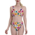 thumbnail image 2 of Picia Cute Doodles Women's High Waisted Bikini Scoop Neck Swimsuit Two Pieces Bathing Suit-X-Large, 2 of 8