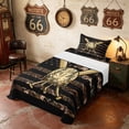thumbnail image 3 of Manfei Camo Baseball US Flag Twin Sheets, Hunting Sports Theme Bedding, Brown Black, Black Reversible 3 Pieces (1 Flat Sheet, 1 Fitted Sheet and 1 Pillowcase), 3 of 6