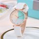 thumbnail image 5 of Reloj de pulsera con correa de PU para mujer, esfera redonda, decoración de Rhiestone, reloj de cuarzo, color blanco, 5 of 5