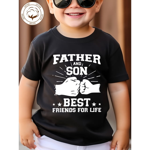 Camiseta de niño 100% algodón con estampado PADRE E HIJO MEJORES AMIGOS PARA TODA LA VIDA