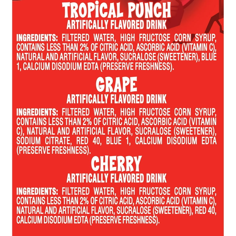 Kool-Aid Jammers Tropical Punch, Grape & Cherry Artifically