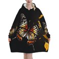 thumbnail image 1 of Oversized Blanket Hoodie, Butterfly Print Comfortable Flannel Super Soft Warm Blankets Hooded Sweatshirt For Unisex Adult Women Men, With Pocket Loose, 1 of 8