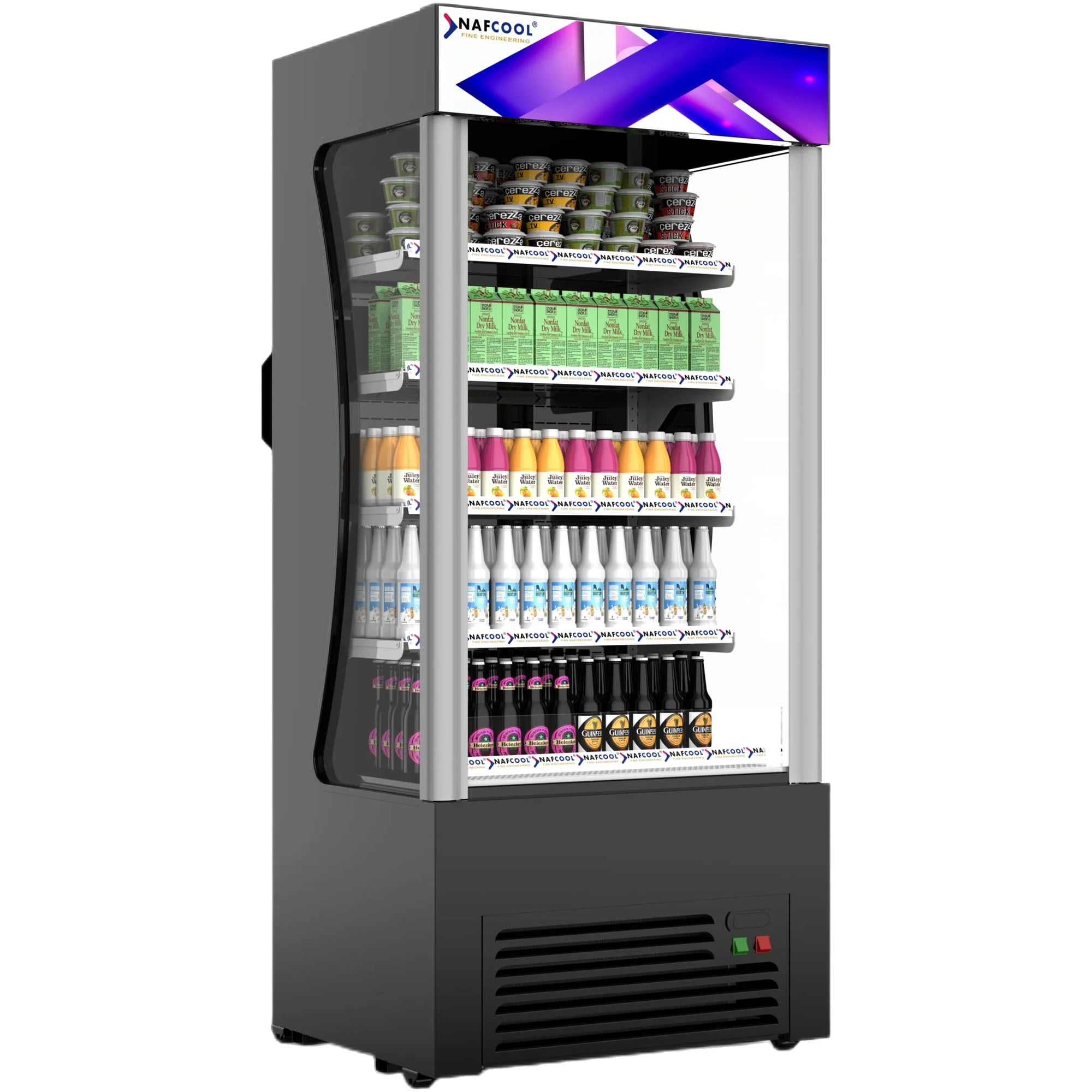 NAFCOOL OpenAir Commercial Refrigerator, Grab and Go Merchandise