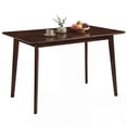 thumbnail image 1 of Costway Rectangle Dining Table for 4-6 People, 47” Kitchen Table wirh Rubber Wood Legs Walnut, 1 of 10